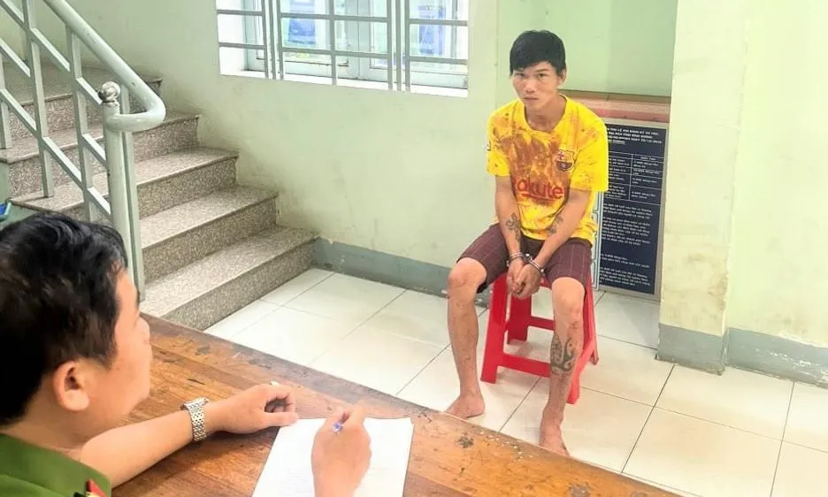 Đối tượng Lê Phú Quý tại cơ quan công an