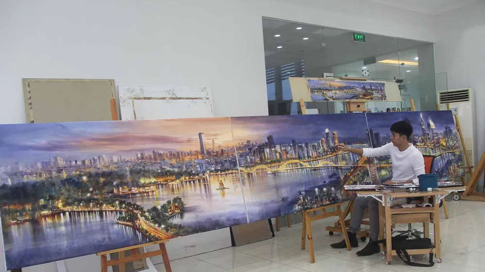 Diện mạo đất nước phát triển qua tranh Nơi các thành phố hội tụ