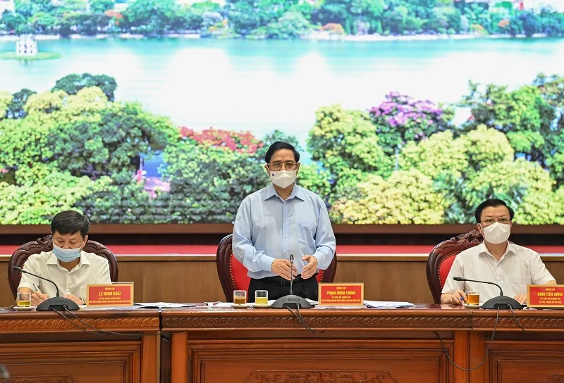 Làm việc với Thủ tướng, Hà Nội thể hiện quyết tâm kiểm soát được dịch Covid-19