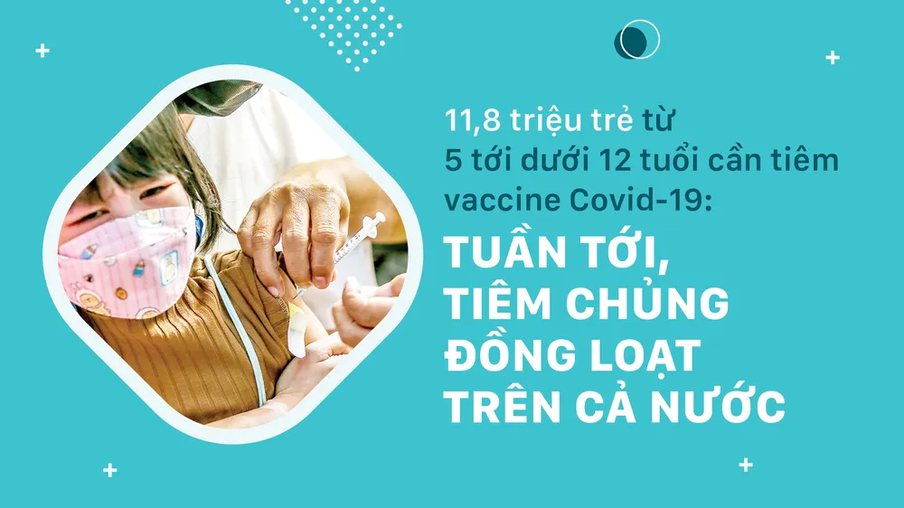 Tuần tới, đồng loạt tiêm vaccine Covid-19 cho trẻ từ 5 tới dưới 12 tuổi 