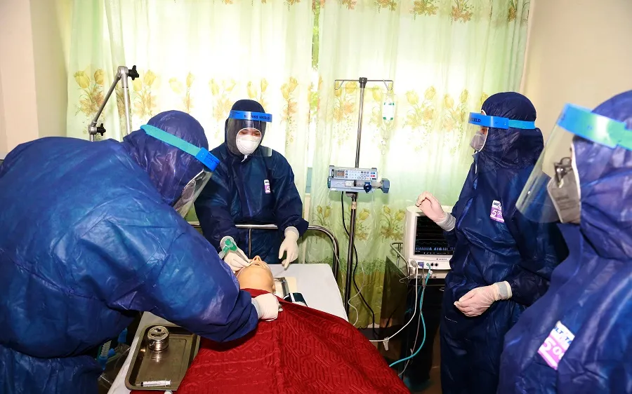 Diễn tập chống dịch bệnh viêm phổi cấp do virus corona (nCoV) gây ra tại Bệnh viện Trung ương Huế cơ sở 2 ​