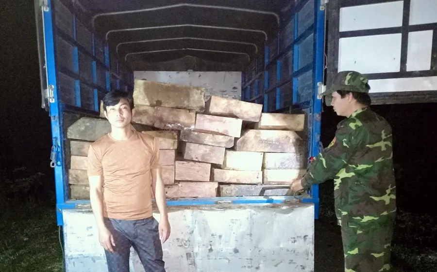 Tài xế Lê Phong điều khiển ô tô chở gỗ trái phép ​