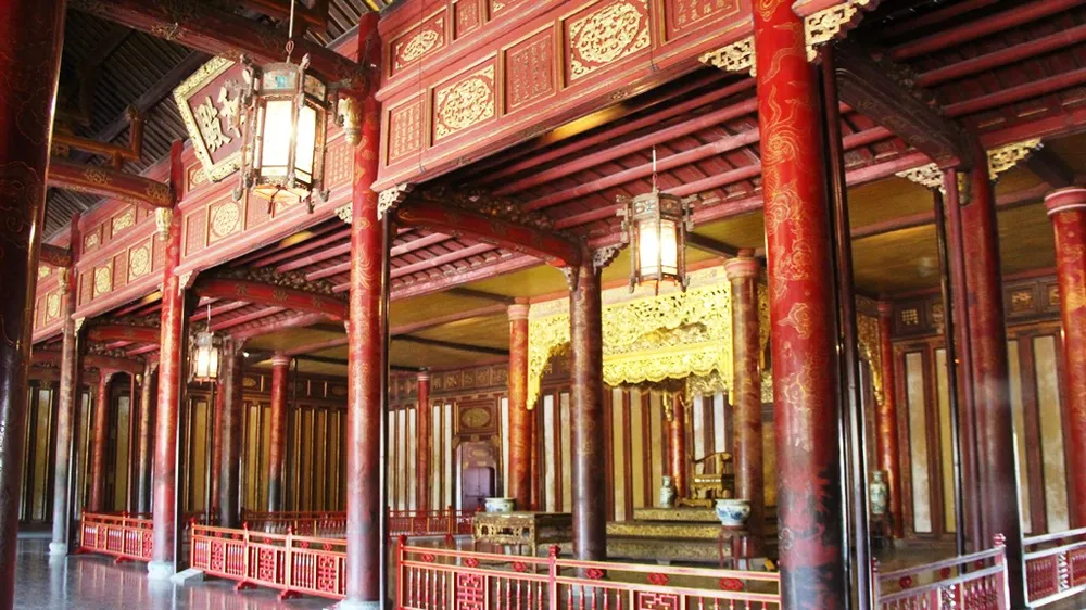 Chính Điện Thái Hòa- nơi các vị vua Nguyễn ngự trên ngai vàng cai trị đất nước. ​