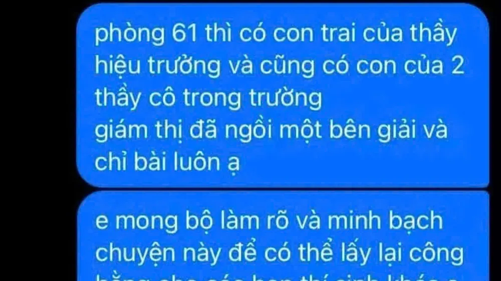 Thông tin tố cáo liên quan đến kỳ thi tốt nghiệp THPT 2026 diễn ra tại Điểm thi trường THPT Lê Trực lan truyền trên mạng xã hội