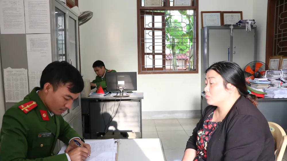 Đối tượng Nguyễn Thị Điệp tại cơ quan Công an