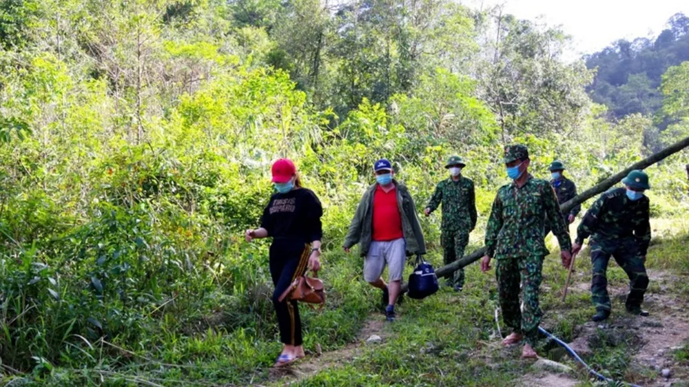 Lực lượng Bộ đội Biên phòng Hà Tĩnh phát hiện, bắt giữ 2 đối tượng đang cắt rừng vượt biên trái phép vào Việt Nam