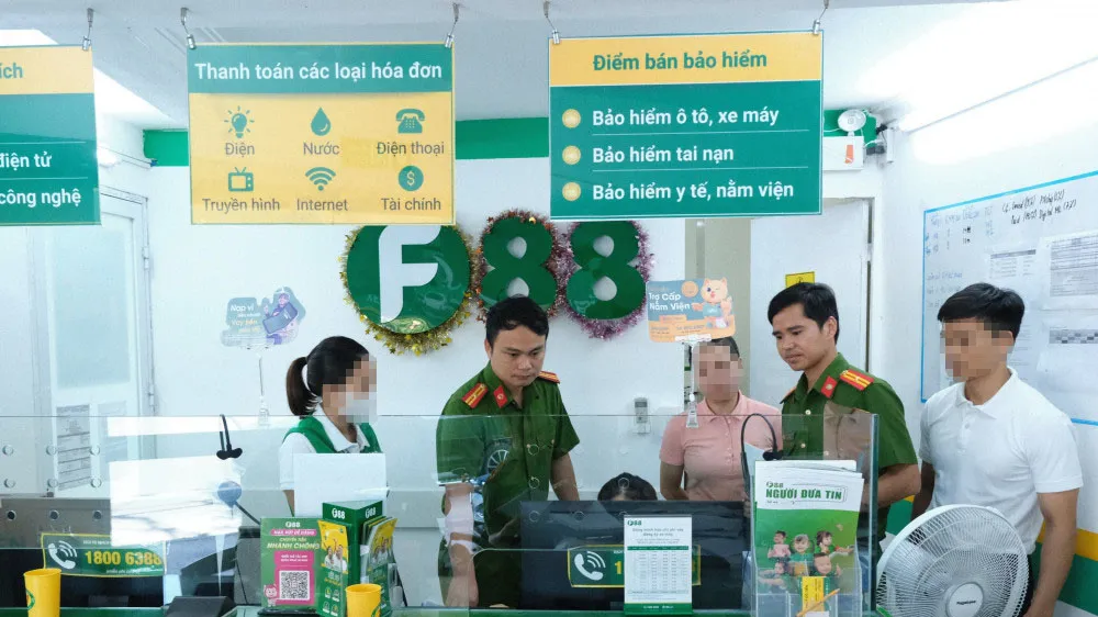 Lực lượng chức năng kiểm tra điểm kinh doanh của F88 tại Hà Tĩnh