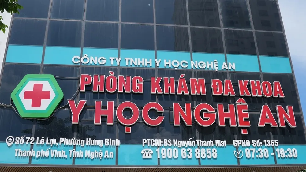 Phòng khám Đa khoa Y học Nghệ An. Ảnh: CÔNG AN NGHỆ AN