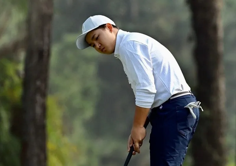 Golf thủ Nguyễn Anh Minh đang tạm dẫn đầu bảng nam. Ảnh: Hiệp hội golf VN