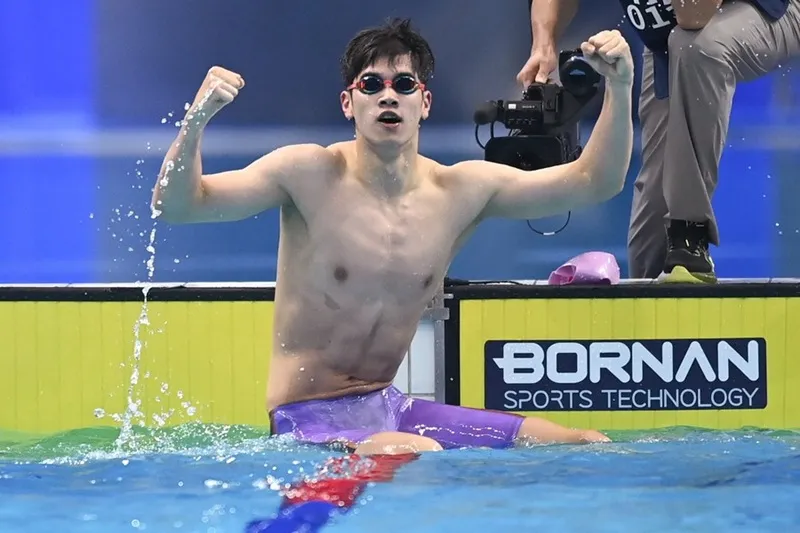 Pan Zhanle sau cự ly 100m tại ASIAD 2023. Ảnh: THX