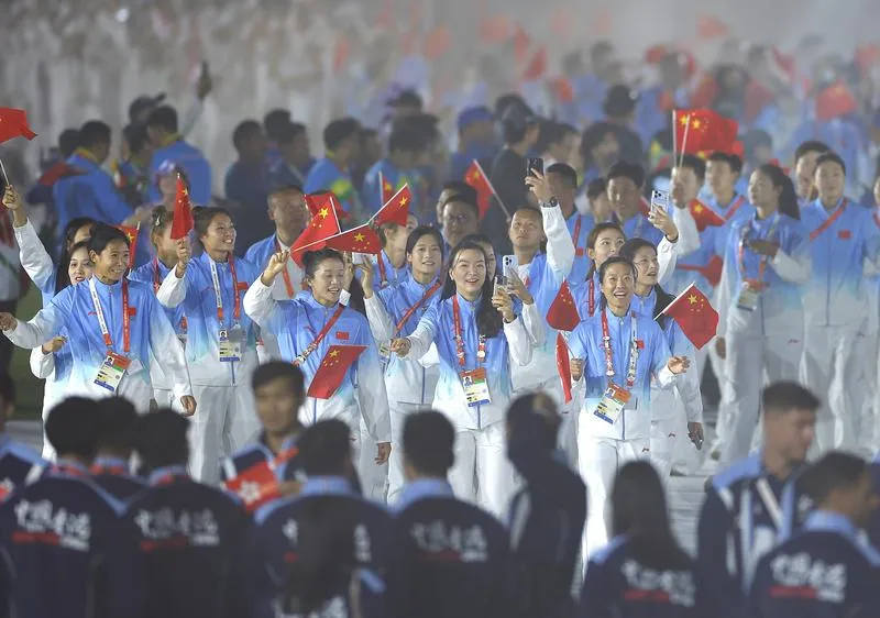 Đoàn thể thao Trung Quốc hoàn thành nhiệm vụ tại ASIAD 20. Ảnh: THX