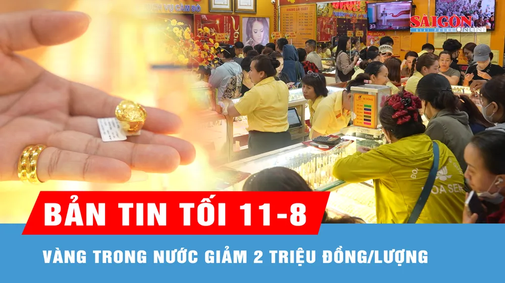 Bản tin tối 11-8: Vàng thế giới rời mốc 4.400 USD/ounce, vàng trong nước giảm 2 triệu đồng/lượng