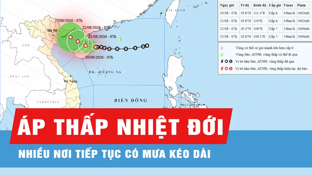 Hôm nay, nhiều nơi tiếp tục có mưa, kéo dài tới 22-8
