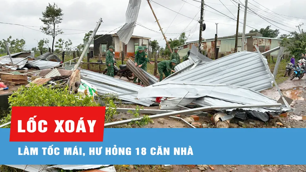 Gia Lai: Mưa lớn kèm lốc xoáy làm tốc mái, hư hỏng 18 căn nhà