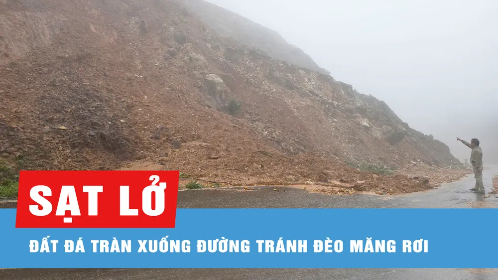Quảng Ngãi: Đường tránh đèo Măng Rơi bị sạt lở