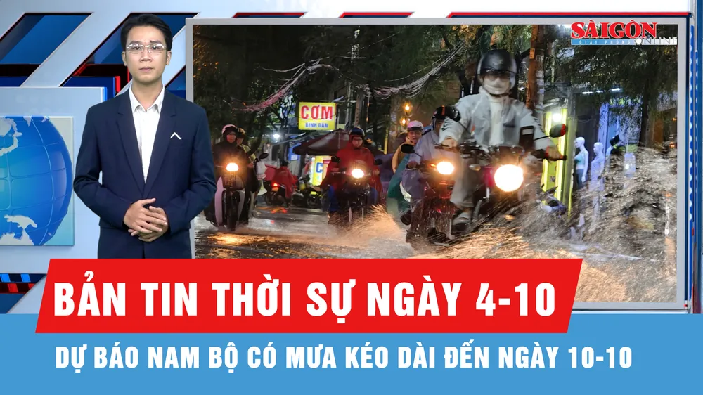 Bản tin thời sự ngày 4-10: Dự báo TPHCM tiếp tục có mưa rào và dông