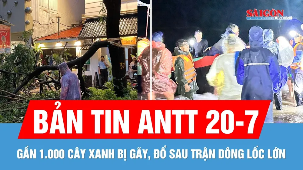 Bản tin ANTT 20-7: Gần 1.000 cây xanh bị gãy đổ | 2 tàu cá và 8 ngư dân mất liên lạc vào bờ an toàn
