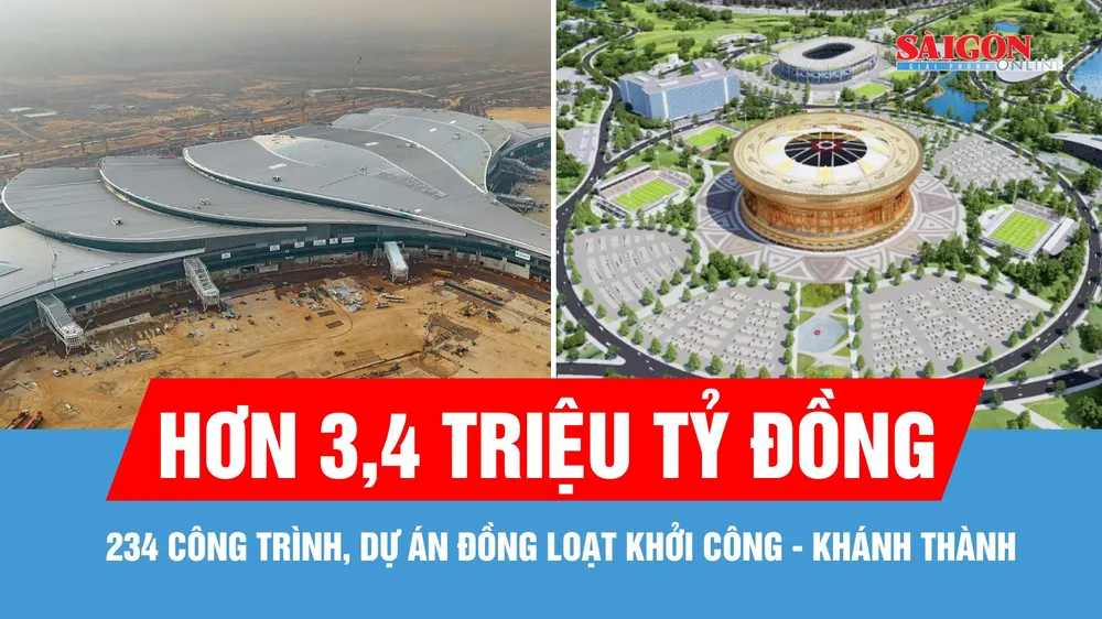 234 công trình, dự án trọng điểm đồng loạt khởi công, khánh thành trên cả nước