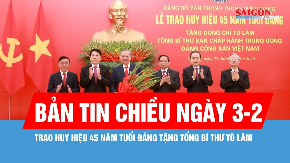 Bản tin chiều 3-2: Trao Huy hiệu 45 năm tuổi Đảng tặng Tổng Bí thư Tô Lâm