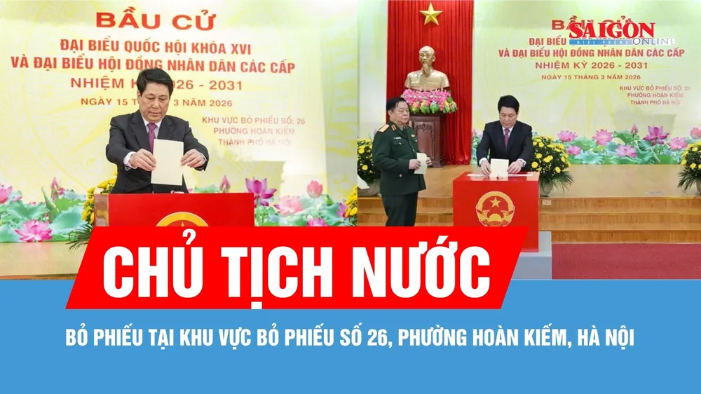Chủ tịch nước Lương Cường bỏ phiếu tại phường Hoàn Kiếm, TP Hà Nội 