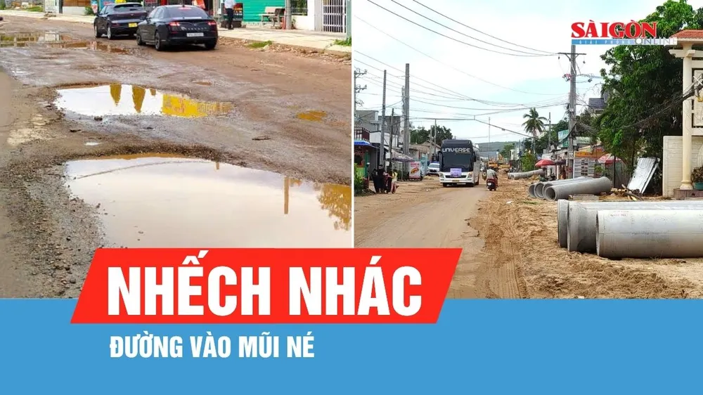 Nhếch nhác đường vào Mũi Né