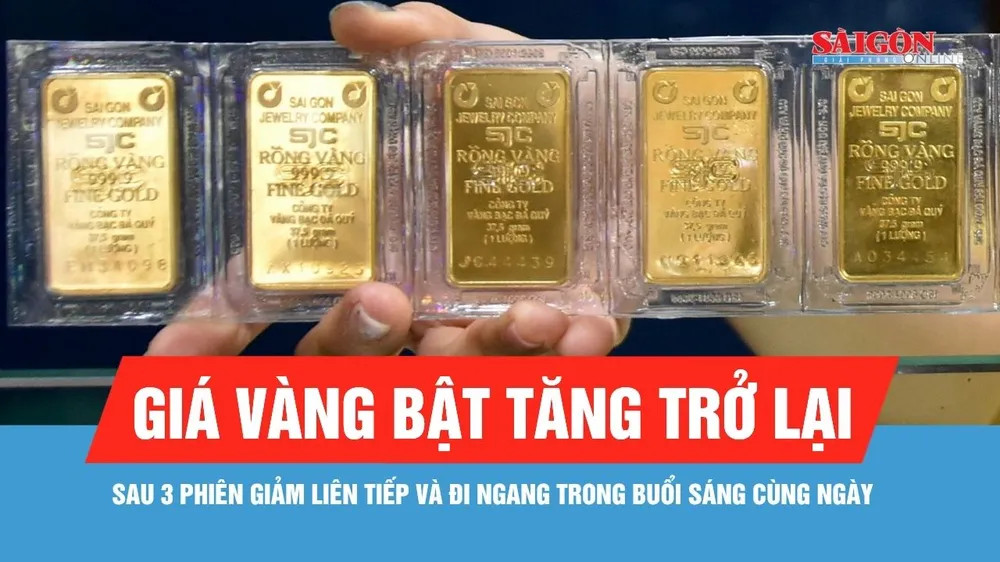 Chiều 9-7, giá vàng bật tăng trở lại