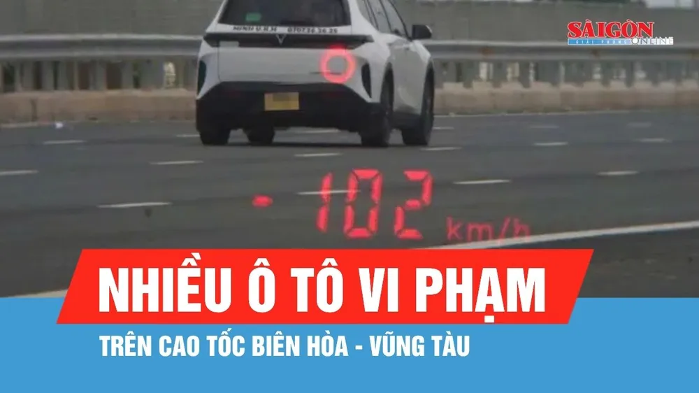 Xử lý nhiều ô tô vi phạm trên cao tốc Biên Hòa - Vũng Tàu