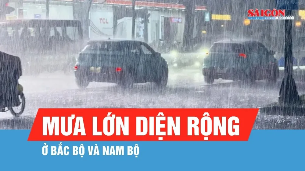 Nhiều nơi ở Bắc bộ và Nam bộ có đợt mưa lớn