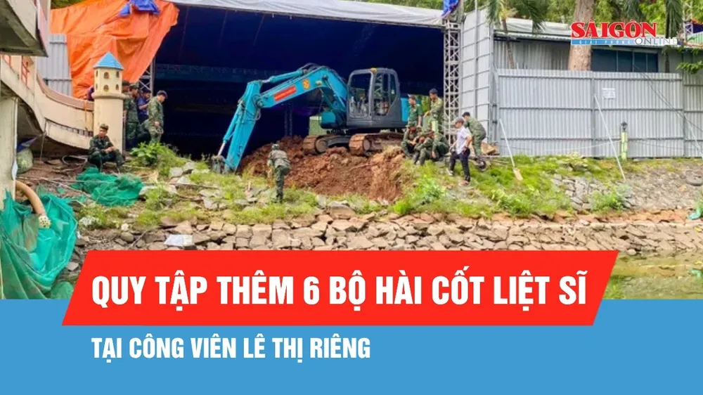Quy tập thêm 6 bộ hài cốt liệt sĩ tại Công viên Lê Thị Riêng