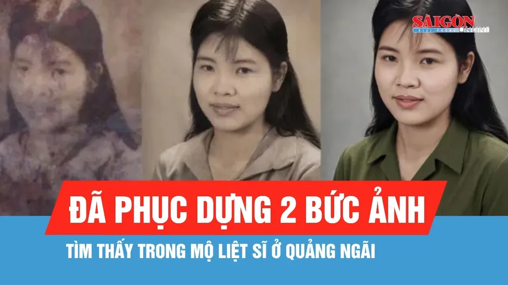 Đã phục dựng 2 bức ảnh tìm thấy trong mộ liệt sĩ ở Quảng Ngãi
