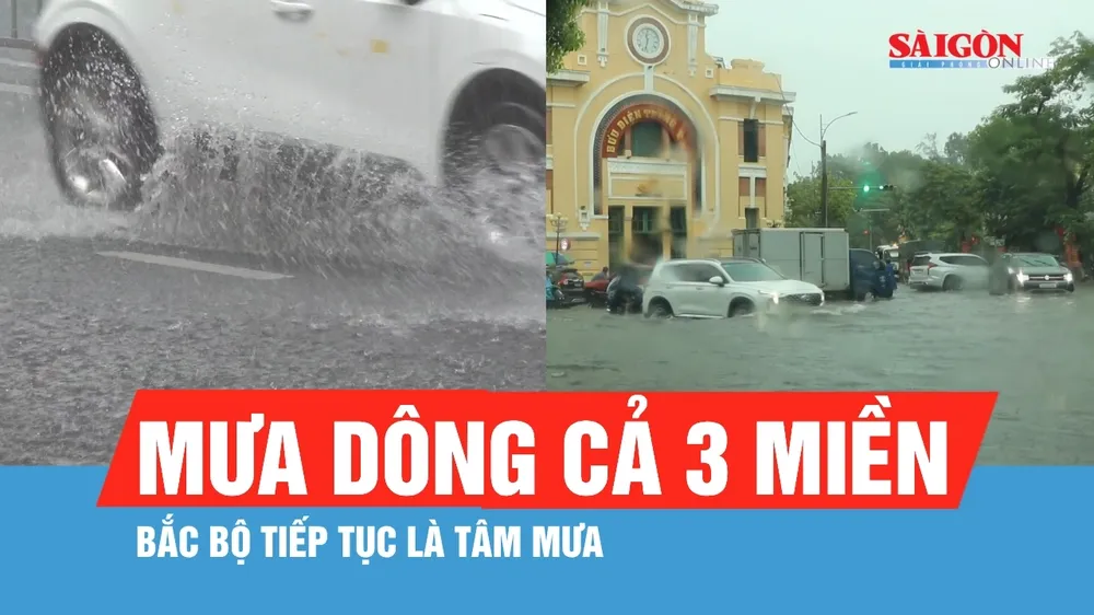 Dự báo mưa dông cả 3 miền trong ngày 31-7