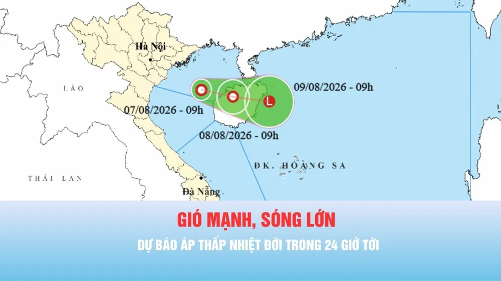 Podcast bản tin trưa 7-8: Dự báo 24 giờ tới, áp thấp nhiệt đới hướng về Trung Quốc
