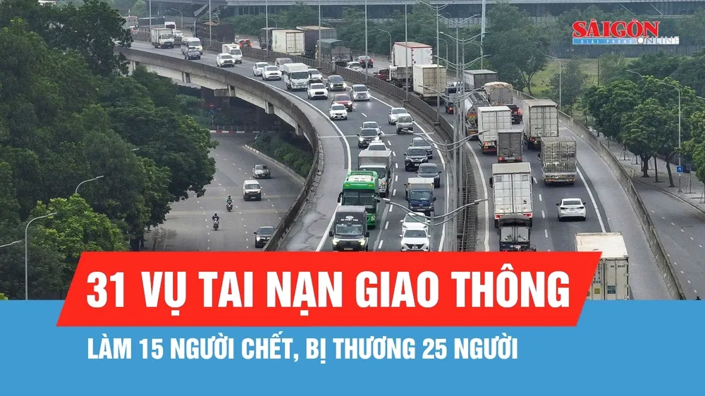 Ngày đầu nghỉ lễ, cả nước xảy ra 31 vụ tai nạn giao thông làm 15 người chết
