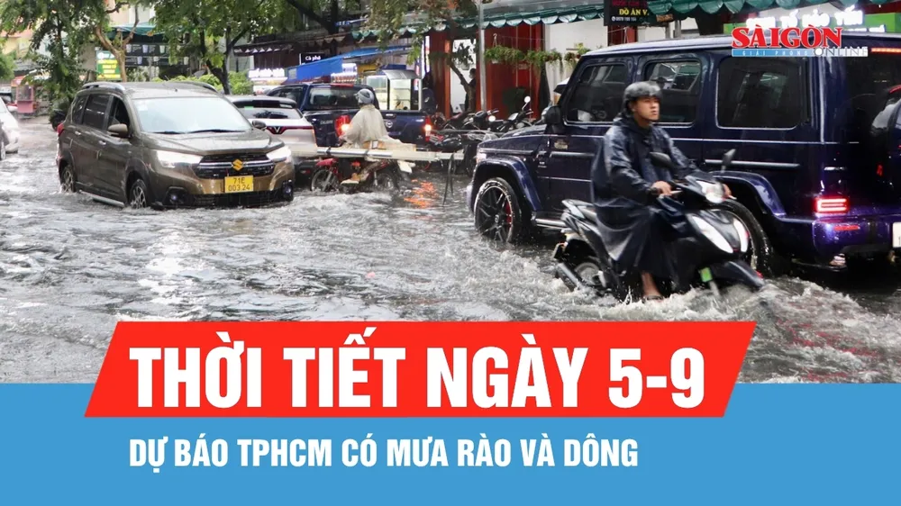Dự báo TPHCM có mưa rào và dông trong ngày 5-9