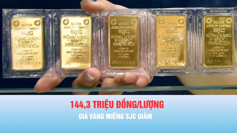 Podcast bản tin thời sự ngày 12-10: Giá vàng miếng SJC giảm còn 144,3 triệu đồng/lượng