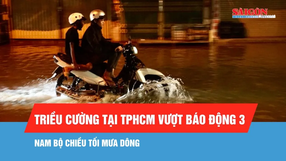 Triều cường tại TPHCM tiếp tục cao, khu vực ven kênh rạch tái ngập
