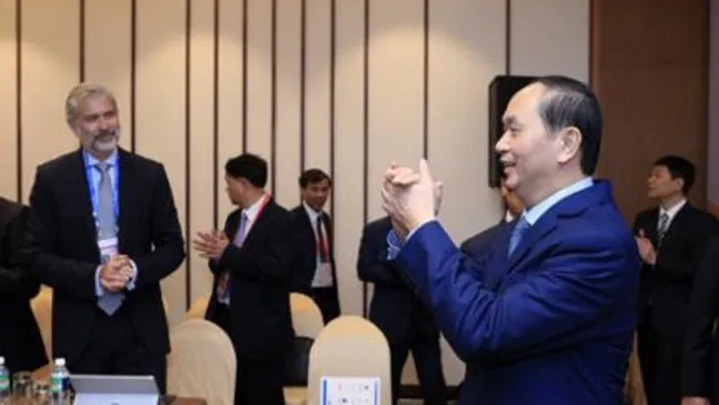 Chủ tịch nước Trần Đại Quang tiếp đoàn Liên minh Doanh nghiệp Hoa Kỳ, trong khuôn khổ các hoạt động của Tuần lễ Cấp cao APEC 2017. Ảnh: TTXVN