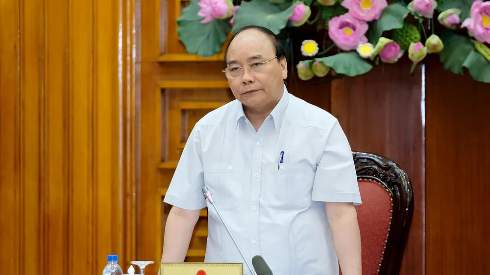 Thủ tướng Nguyễn Xuân Phúc phát biểu tại buổi cuộc làm việc. Ảnh: VGP