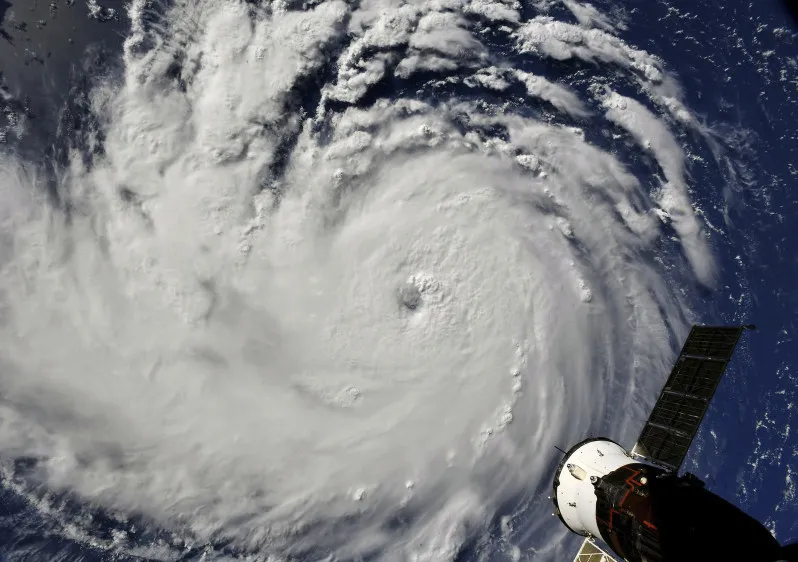 Bão Florence nhìn từ Trạm Không gian Quốc tế (ISS) ngày 10-9-2018. Ảnh: NASA