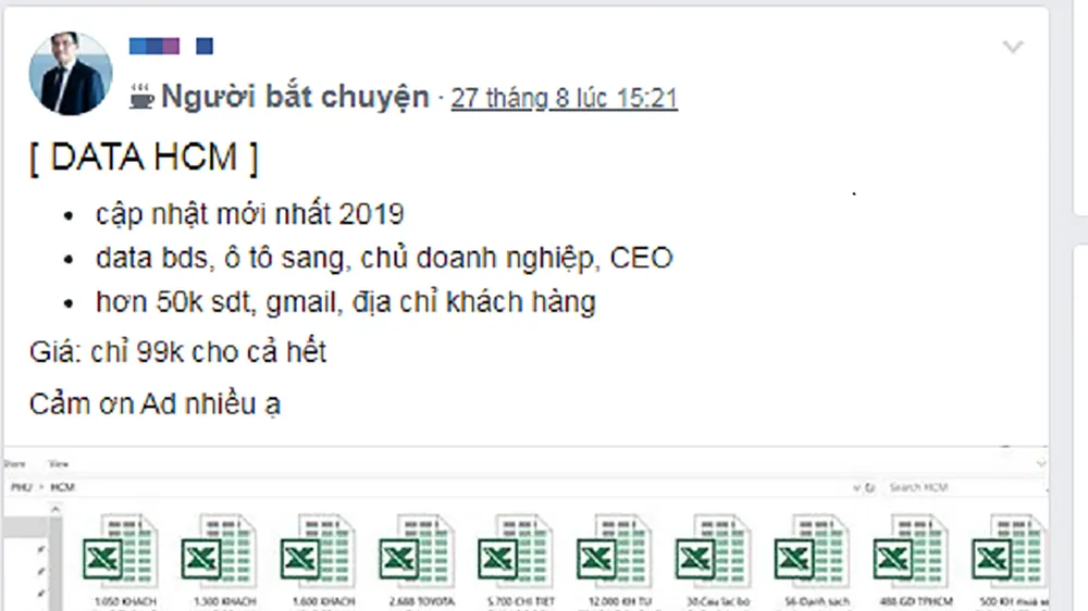 Thông tin cá nhân của nhiều người bị rao bán như một món hàng