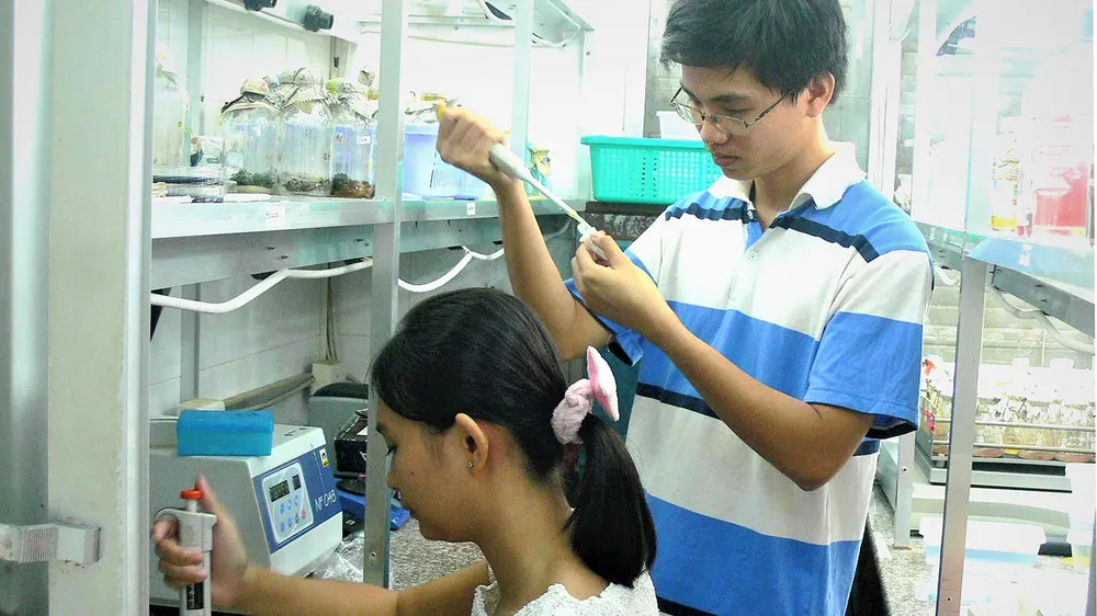 Sinh viên Trường ĐH Khoa học tự nhiên (ĐH Quốc gia TPHCM) thực hành tại phòng thí nghiệm