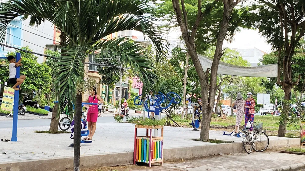 Công viên khu mũi tàu Nam Long, phường Phú Thuận, quận 7, TPHCM được chuyển hóa từ bãi đất trống