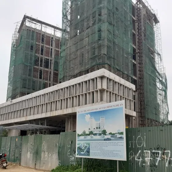  Công trình trụ sở Sở Tài chính Nghệ An, nơi xảy ra vụ tai nạn lao động làm nhiều người bị thương
