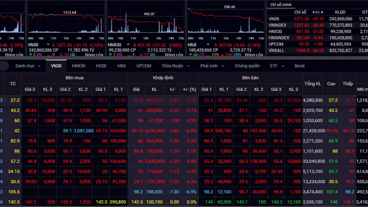 VN-Index giảm gần 33 điểm 