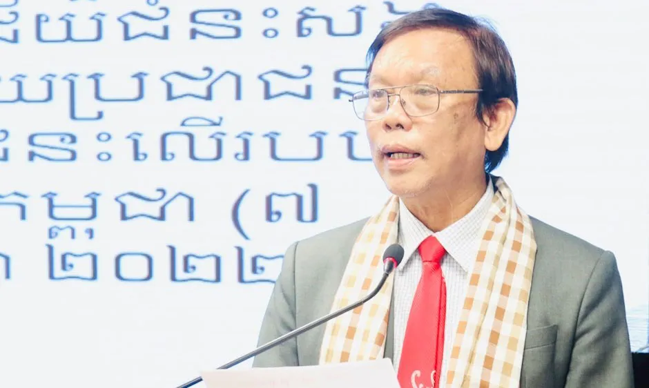 Phó Chủ tịch Thường trực Hội Hữu nghị Việt Nam - Campuchia TPHCM Nguyễn Văn Triệu phát biểu tại lễ kỷ niệm. Nguồn: THANHUYTPHCM