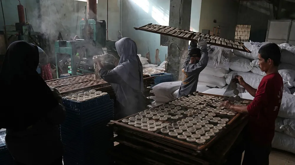 Sản xuất bánh quy chiên giòn ở Indonesia cần rất nhiều dầu cọ