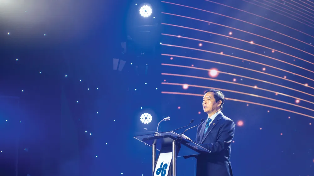 Ông Lê Viết Hải-Chủ tịch HĐQT Tập đoàn Xây dựng Hòa Bình phát biểu khai mạc buổi lễ
