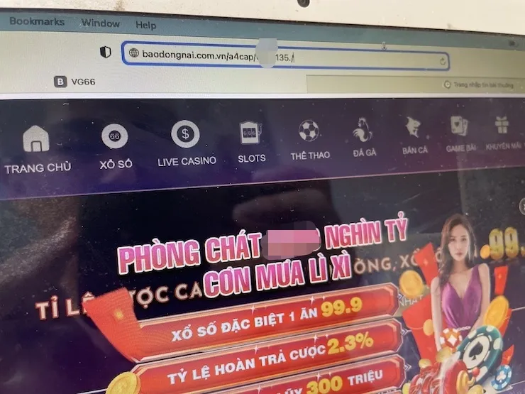 Nhiều website bị chèn quảng cáo cờ bạc, cá độ