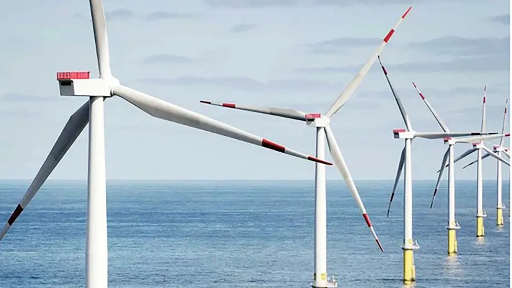 “Trang trại” điện gió Walney Extension hoạt động lớn nhất châu Âu, nằm ở biển Ireland . Ảnh: POWER TECHNOLOGY