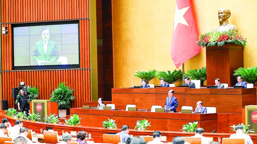 Quang cảnh phiên họp thứ 25 của Ủy ban Thường vụ Quốc hội, chiều 15-8.Ảnh: TTXVN